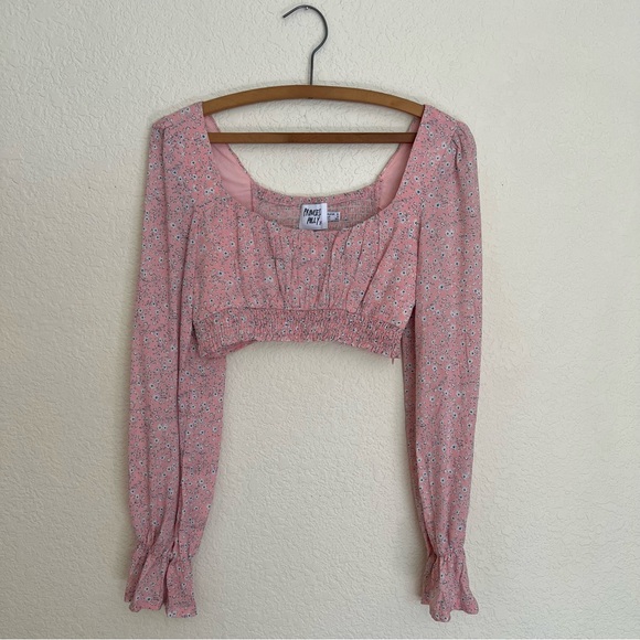 Women's Princess Polly Blush Pink Floral Susanna Two Piece Set Blouse Top Skirt - Picture 3 of 8